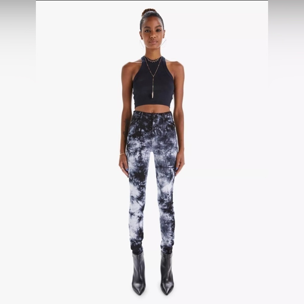 NWT MOTHER Denim The Super Swooner in Winding Paths